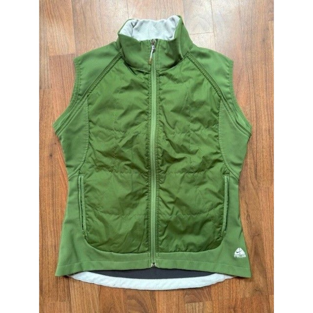 Nike ACG Vest Womens Medium Convertible Full Zip Puffer‎ Thinsulate Green
